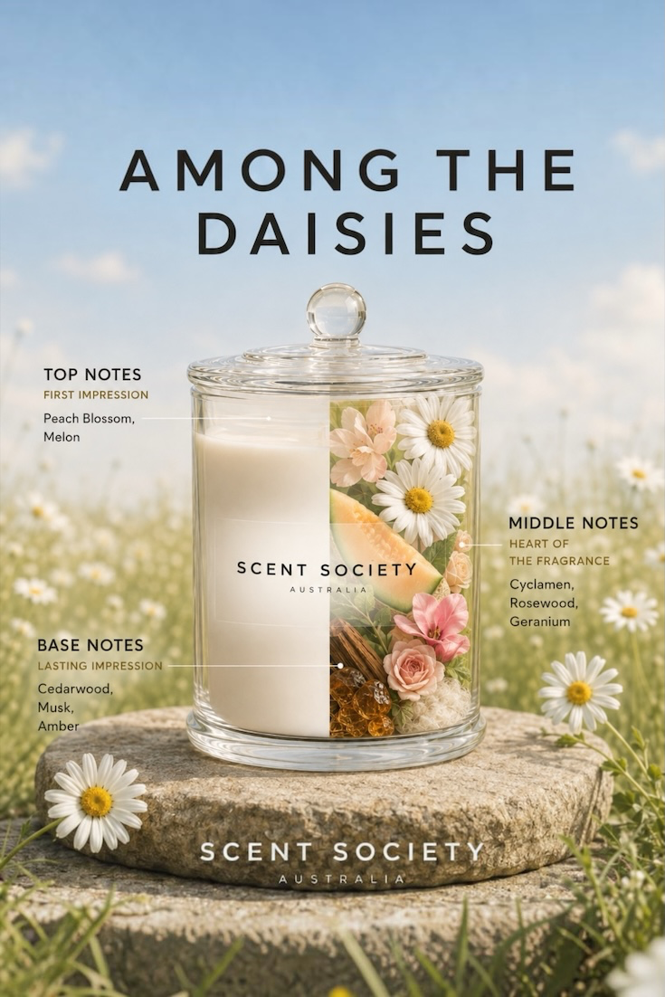 Among the Daisies (Peach Blossom & Geranium)